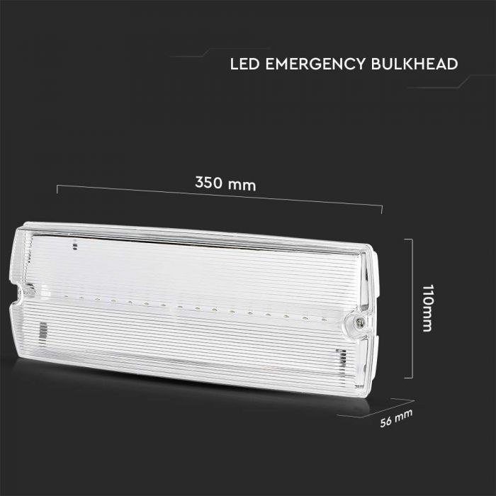 VT-997  3W LED EMERGENCY EXIT LIGHT SELF TEST BUTTON &amp; RF CONTROL 6400K