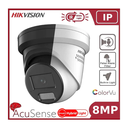 HIKVISION Camera Kit Acusense - Smart Hybrid Light with ColorVu Serie -  2x IP Camera Turret 4k-8MP Active strobe light and audio alarm -NVR Acusense NXI Series 8xChannel With POE - Hard Disk 4Tb Extensible To Max 8x IP Camera 