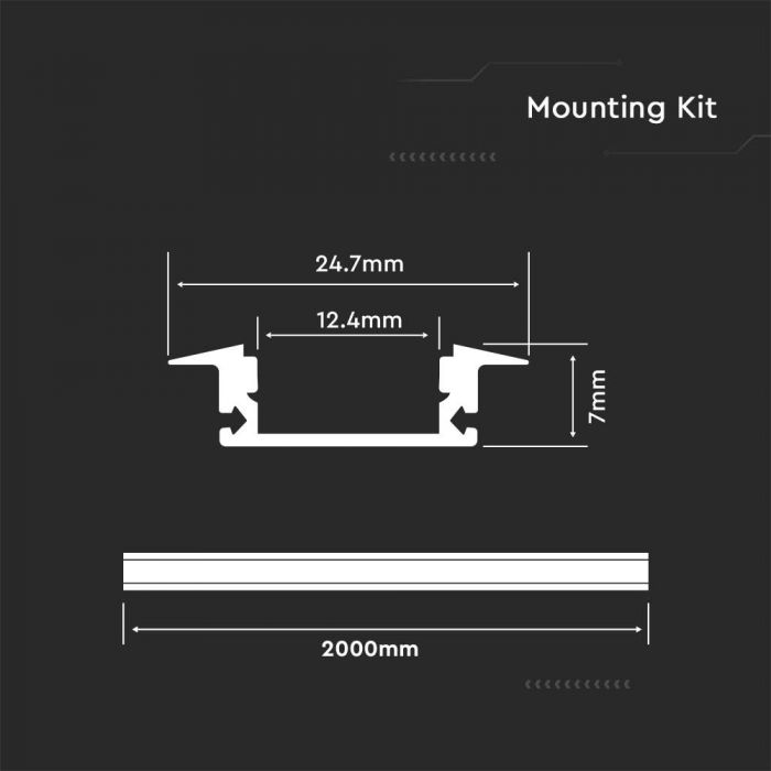 VT-8106 ALUMINUM PROFILE 2000*24.7mm*7mm 