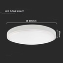 VT-8624S 24W LED DÔME CAPTEUR DE LUMIÈRE SAMSUNG CHIP RD CADRE BLANC IP44