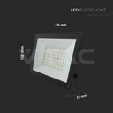 Projecteur VT-44054 50 W - 4 700 lumens Câble 1 m Corps noir 6500k