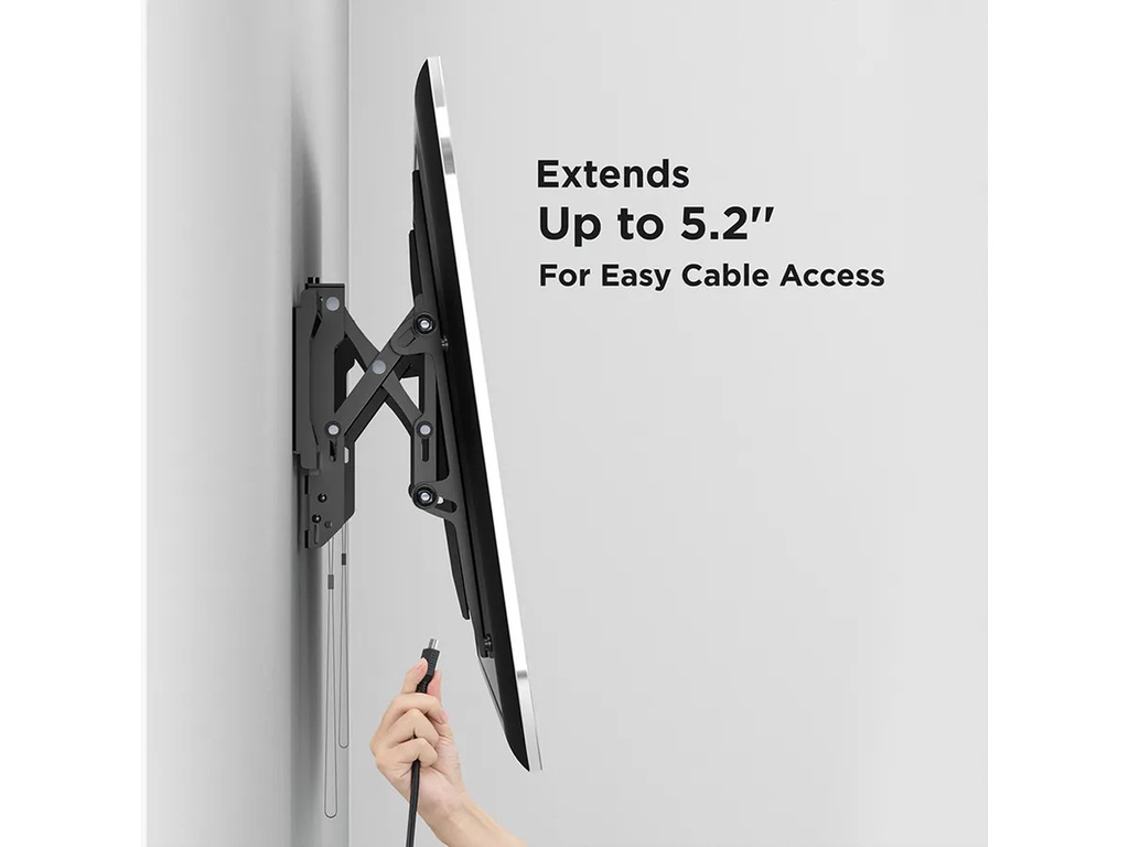 VALUE Solid Articulating Wall Mount TV Holder, up to 177.8cm (37" - 70"), black