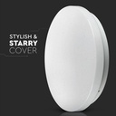 VT-8424 24W LED DOME LIGHT-350MM WITH STARRY COVER CCT:3IN1-ROUND Colorcode CCT:3IN1