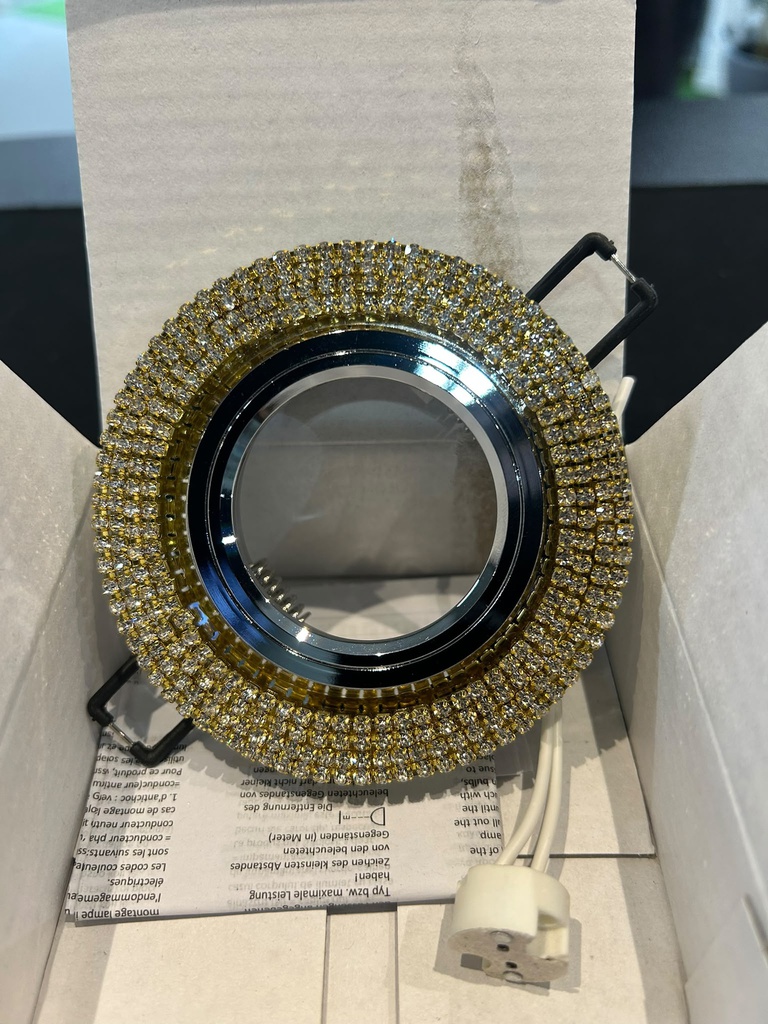 CR-776R/GD PROJECTEUR ROND MR16 CRISTAL DORÉ
