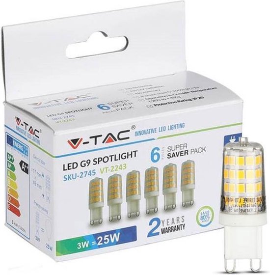 [2745] VT-2243 3W LED PLASTIC SPOTLIGHT  G9 6PCS/PACK (3000K)