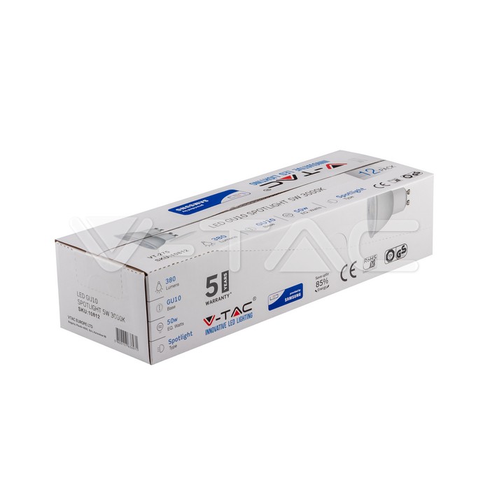 VT-2305 5W GU10 PLASTIC SPOTLIGHT 38'D Per Pack of 10Pcs