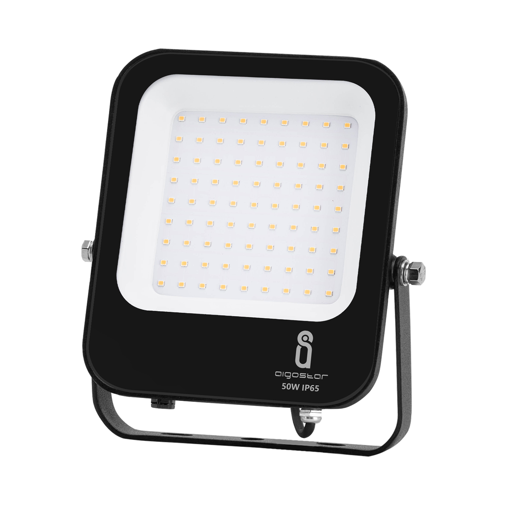 Aigostar IK03-50W Led-schijnwerper 50W Zwart Vierkant SMD 4000K Natuurlijk Wit 220-240V～4700lm