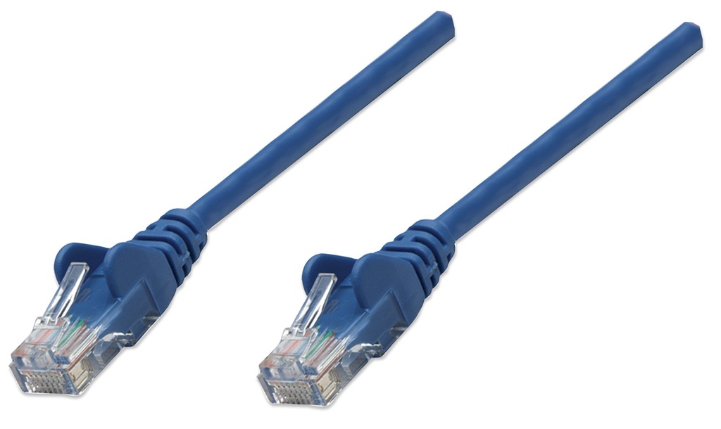 INT Network Cable, Cat6 Compatible, CCA, U/UTP, PVC, RJ45, 0.5 m, Blue, Bag