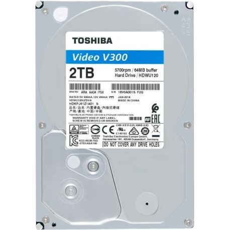 Toshiba V300 2TB 5400RPM 64M SATA3.0 Surveillance