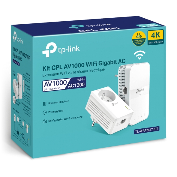 TL-WPA7617 KIT Kit 2x CPL AV1000 Gigabit WiFi AC with pull-out socket