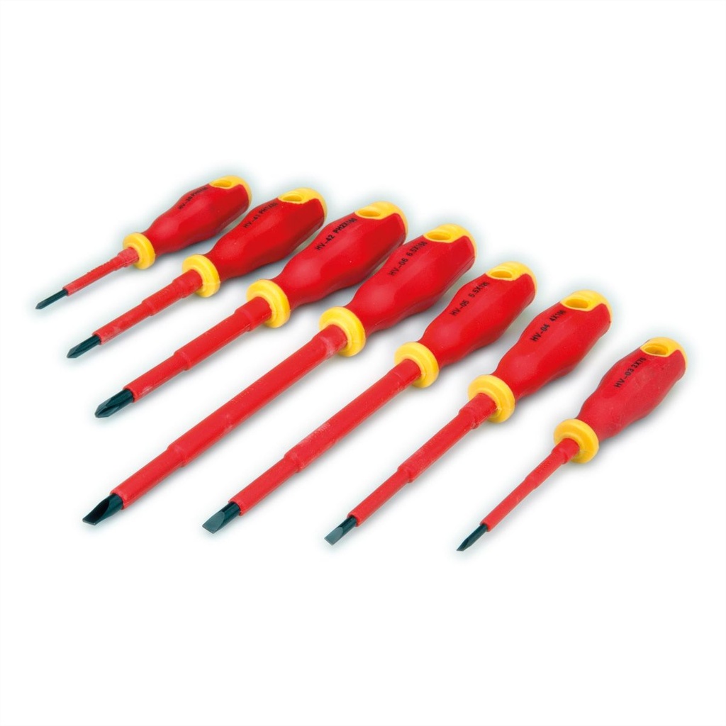 VALUE Geïsoleerde elektrische schroevendraaierset - 7 stuks