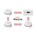 Wisualarm Wireless Interconnected 4PC Kit Smoke Alarm and CO Alarm 