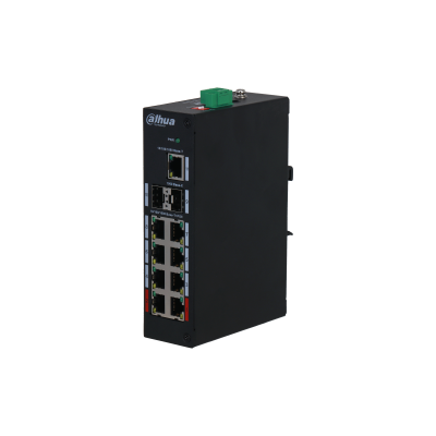 Dahua DH-PFS3211-8GT-120-V2  Unmanaged Switch PoE Din Rail - 8 Gigabit PoE + 2 Gigabit SFP + 1 Gigabit RJ45. - 120W