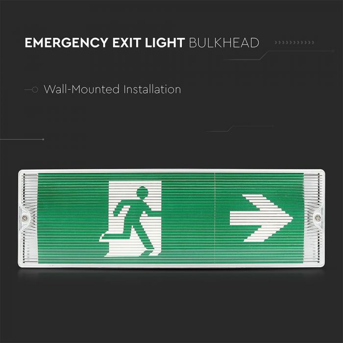 VT-543 3W LED EMERGENCY EXIT LIGHT(12 HOURS CHARGING)6400K IP65
