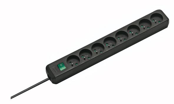 Brennenstuhl Multiprise EcoLine 8 prises avec interrupteur noir 3m H05VVF 3G1,5