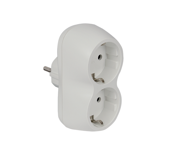 Adaptateur ELMARK double avec prise 16 A 250 V allemande-hollandaise