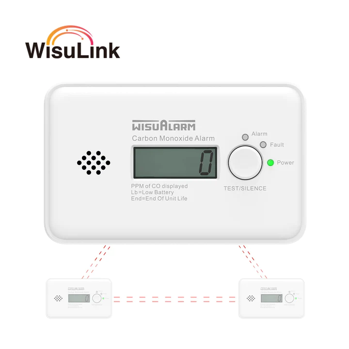 Wisualarm/Dahua HY-GC20B-R8 Koolmonoxidemelder Wisulink onderling verbonden batterij 10 jaar vervangbaar