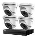 HIKVISION Turbo HD-TVI 2MP - 4CH KIT DVR - 4x Turret Camera Binnen/Buiten 2MP IR 20M Nachtzicht - Harde schijf 1TB