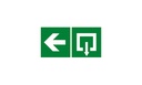 Zelfklevend pictogram P3 200x100mm (pijltje+omlaag)