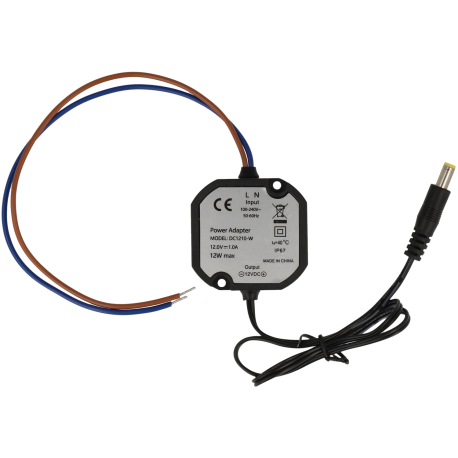 DC1220 Mini voeding 12V 2A 61x59x30 mm Gestabiliseerd IP67