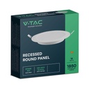VT-61018 BACKLIT RECESSED PANEL ROUND 18W AMSUNG CHIP CUT (200-205mm) - 220x28.5 mm Outside