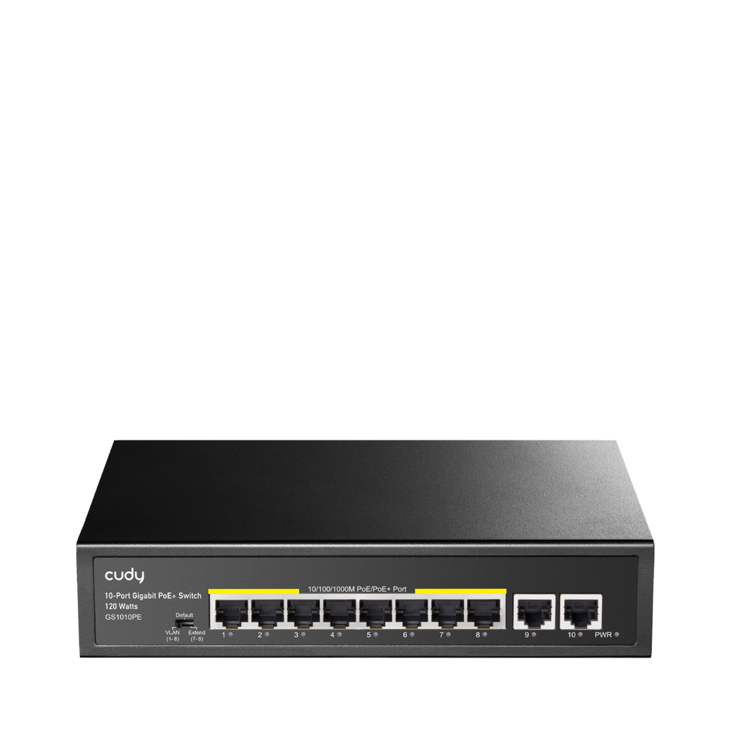 Cudy FS1010P 8-Port PoE+ Fast Ethernet 10/100 Switch with 2 Uplink Ports 120W