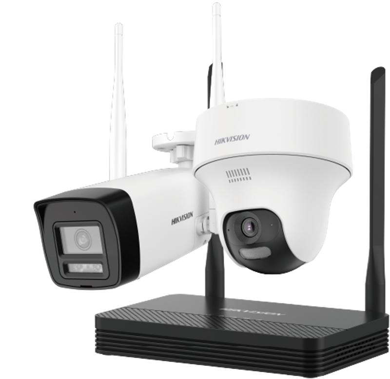 HIKVISION NKS424W02H Wi-Fi IP Kit 4MP H.265 Eén bullet + Eén turret WiFi NVS Kit - Micro SD optioneel
