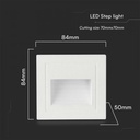 VT-1129 5W - 3000K LED TRAPVERLICHTING WITTE BEHUIZING VIERKANT 84x84x50mm