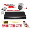 HIKVISION Camera Kit Smart Hybrid G2 Series  4x IP Camera Turret 6MP -   NVR 4xChannel - Hard Disk 2Tb