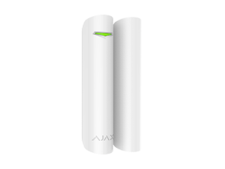 Ajax DoorProtect, Capteur de porte sans fil, Blanc. Seuil d'activation : Pile CR123A (1 à 2 cm). Dimensions : Diamètre : 20 mm, Hauteur : 90 mm.