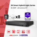 HIKVISION Set 3K Dual Light  - 8x Bullet Camera  3K(6MP) Dual Light Audio  Indoor/Outdoor- DVR 8 Channel -  2TB HDD