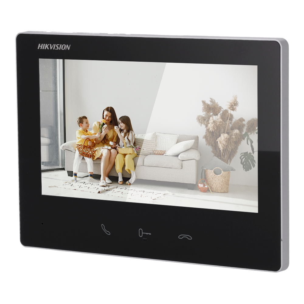 [DS-KH7300EY-TE2-B] Hikvision DS-KH7300EY-TE2(BK) Video-deurintercommonitor 7" TFT-scherm 2 HD-draden,  Zwarte kleur