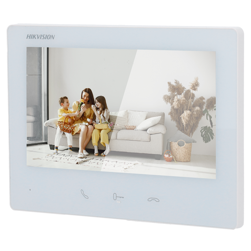[DS-KH7300EY-TE2-W] Hikvision DS-KH7300EY-TE2(Wh) Moniteur d'interphone vidéo 7" TFT 2 fils HD, couleur Blanc