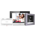 Kit interphone vidéo IP Hikvision DS-KIS702 à 2 fils avec 1 bouton d'appel et moniteur tactile Wi-Fi 7 pouces