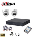 Dahua bewakingscameraset analoog HDCVI 2MP - DVR XVR 4CH - 2x/4x turretcamera 2MP Smart Dual Light 2.8mm binnen/buiten - 2 tot 8 camera's - 1TB harde schijf voorgeïnstalleerd