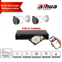Kit camera's IP Dahua WizSense 8 MP 4K – Slechts 8 camera's IP Bullet, NVR PoE 8 kanalen en ontgrendeling gedurende 6 tot