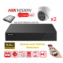 HIKVISION 8MP Surveillance Camera Kit – Up to 8x 8MP Dual-Light Turret Cameras (DS-2CD1383G2-LIUF-SLU/SL), 8-Channel PoE NVR (Lite Series) – Pre-installed 4TB Hard Drive