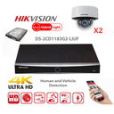 HIKVISION Surveillance Camera Kit – Up to 8x Dome Cameras (DS-2CD1183G2-LIUF) 8MP Dual Light – Lite Series NVR – 8-Channel PoE NVR – Pre-installed 4TB Hard Drive