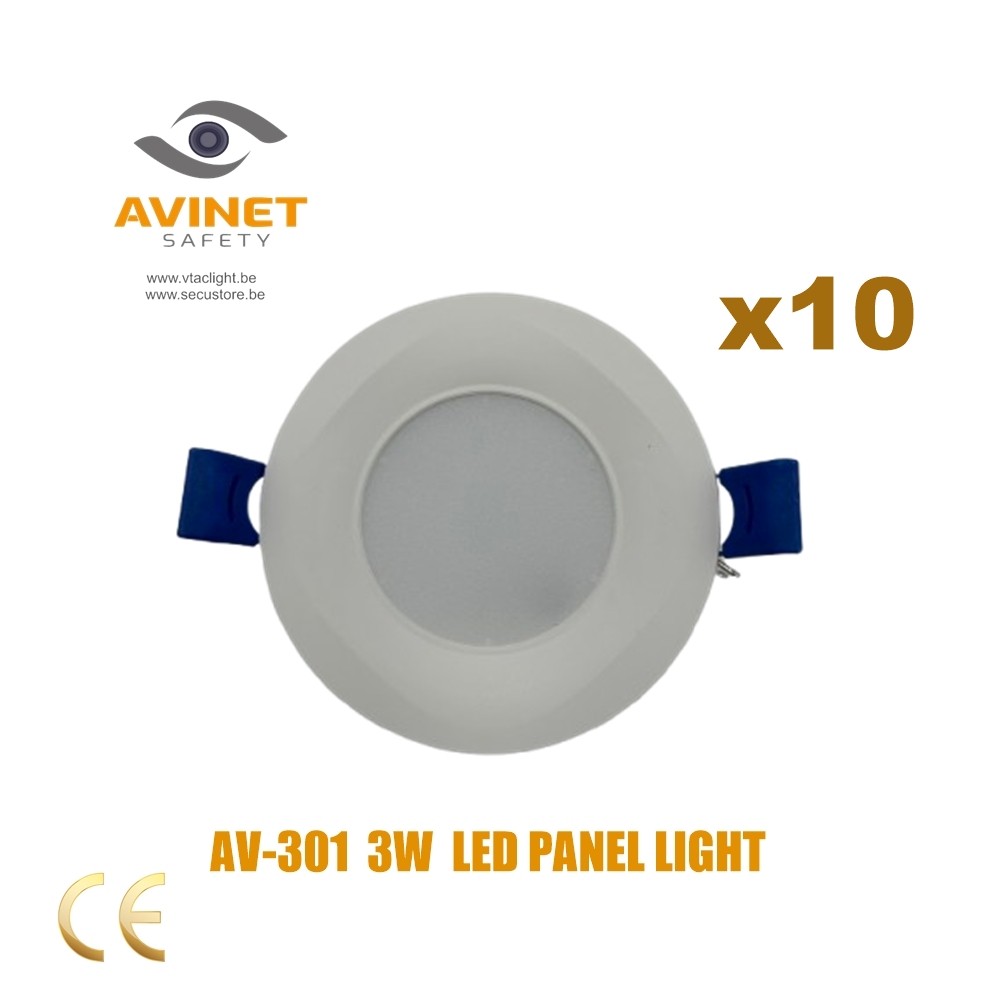 AV-301 3W LED PANEELVERLICHTING 220V ROND * 10