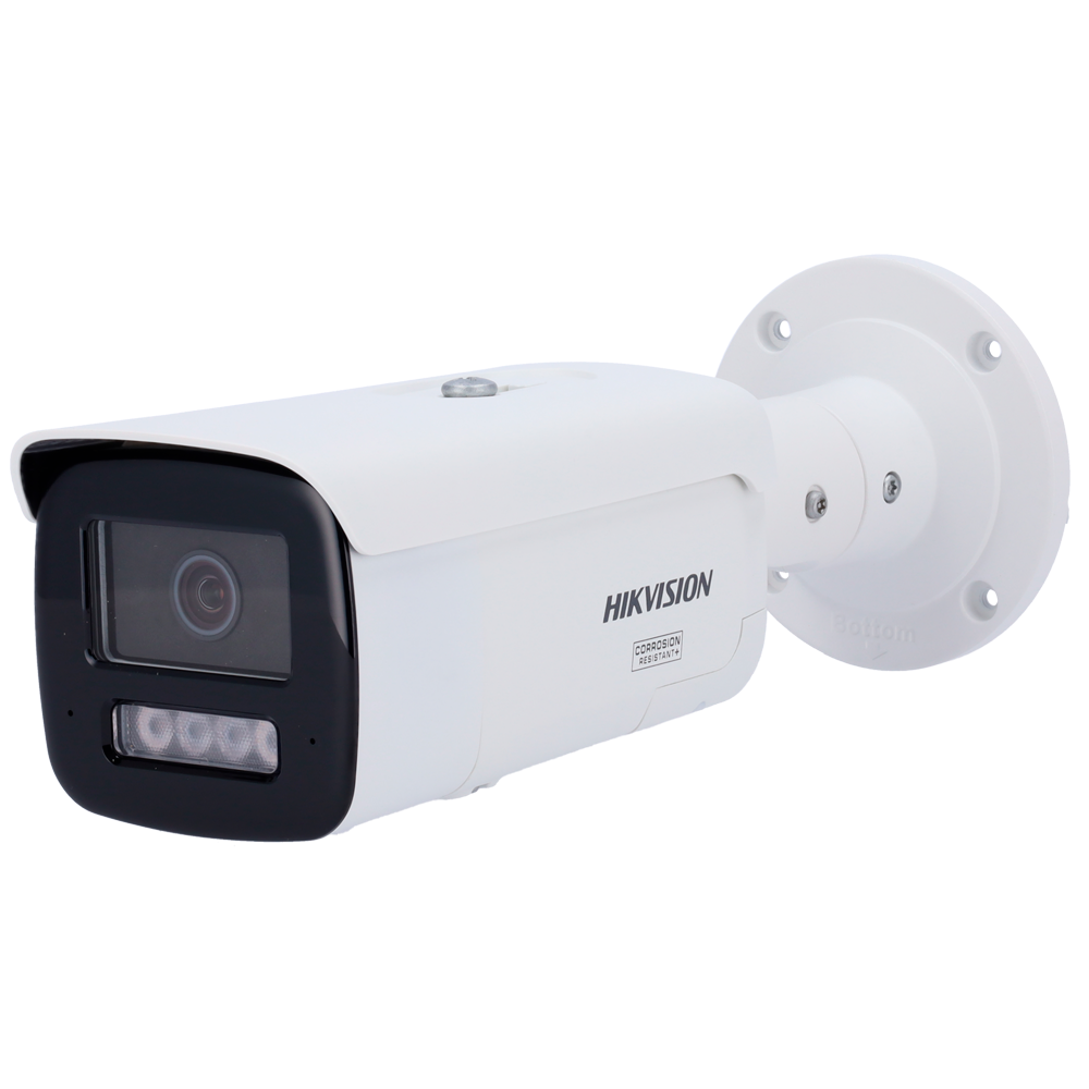 Hikvision DS-2CD2T126G3-IS2UY/SL(4mm) - 12 MP Acusense vaste Bullet Wit netwerkcamera met flitslicht en hoorbaar alarm