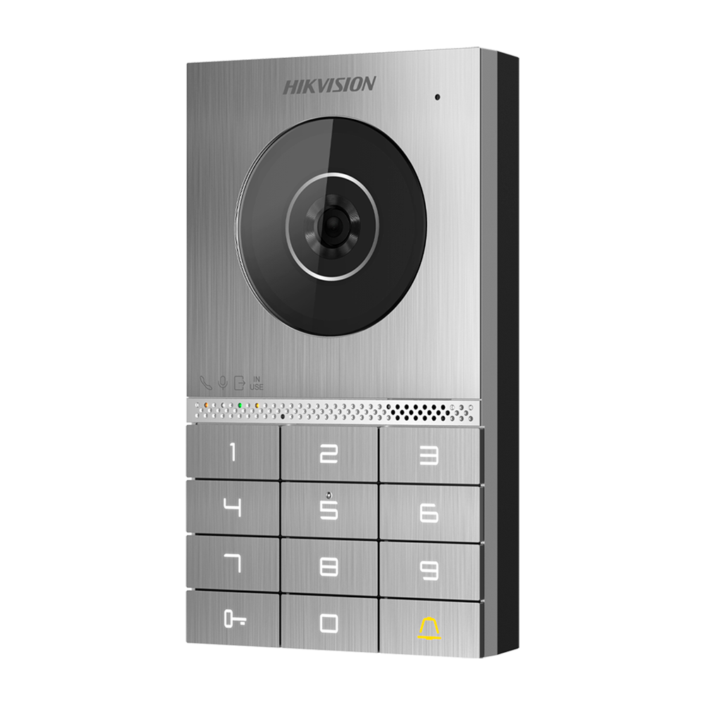 Hikvision DS-KV7023EY-IME2 2-draads HD-videodeurintercomsysteem met 2 MP-camera, MF-kaart en pincode, en 2 relais