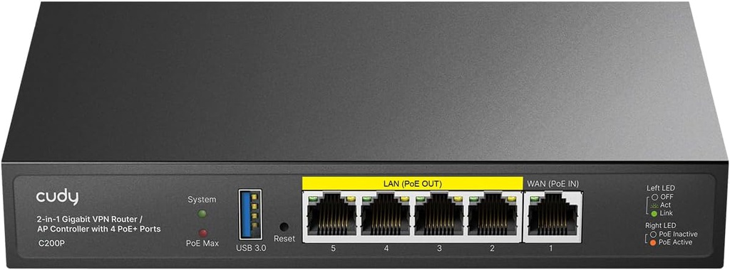 Cudy 2-in-1 VPN-router met accesspoint-controller, C200P