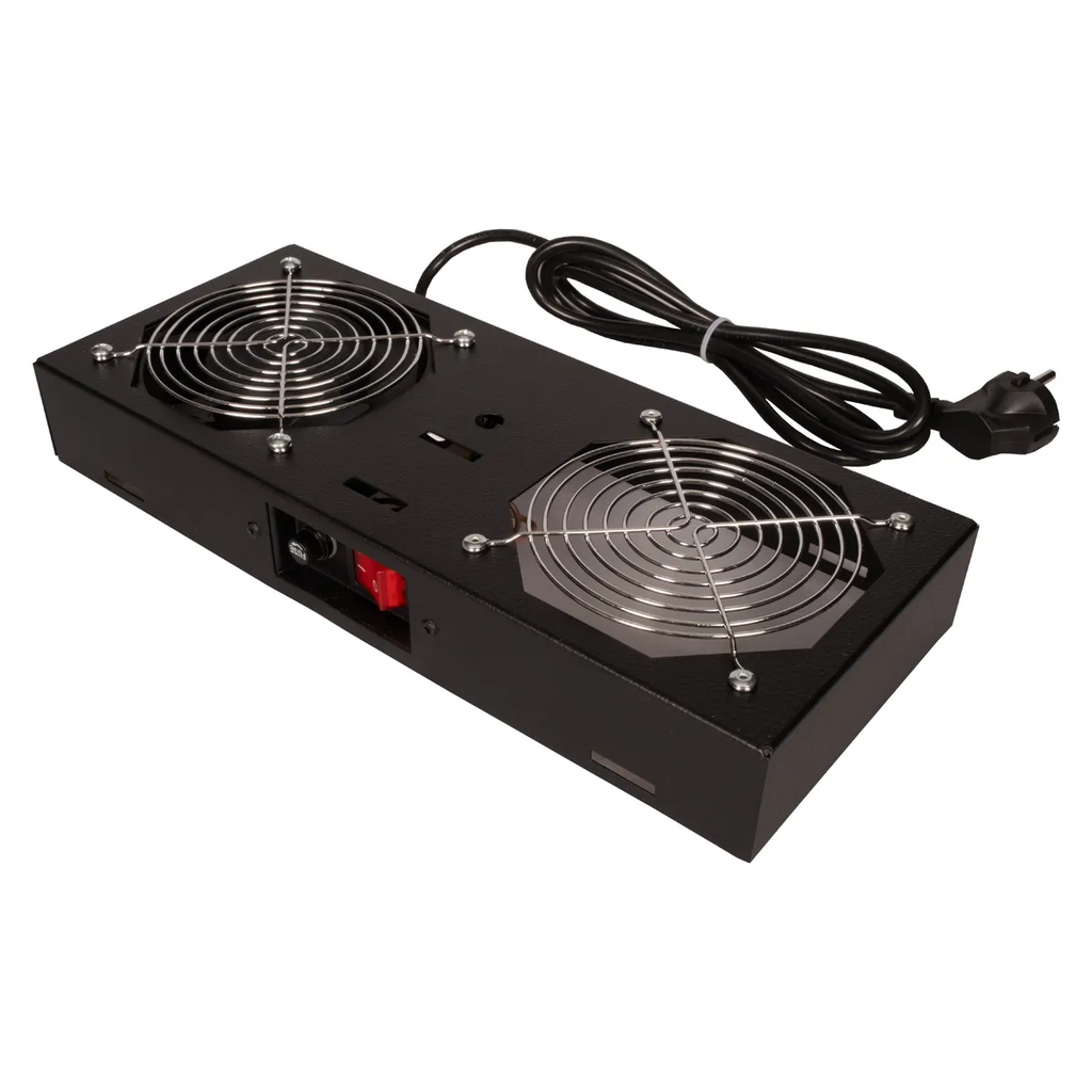 Unité de ventilation à 1 ventilateurs, avec thermostat, pour coffret mural 19 pouces, noir (copie)