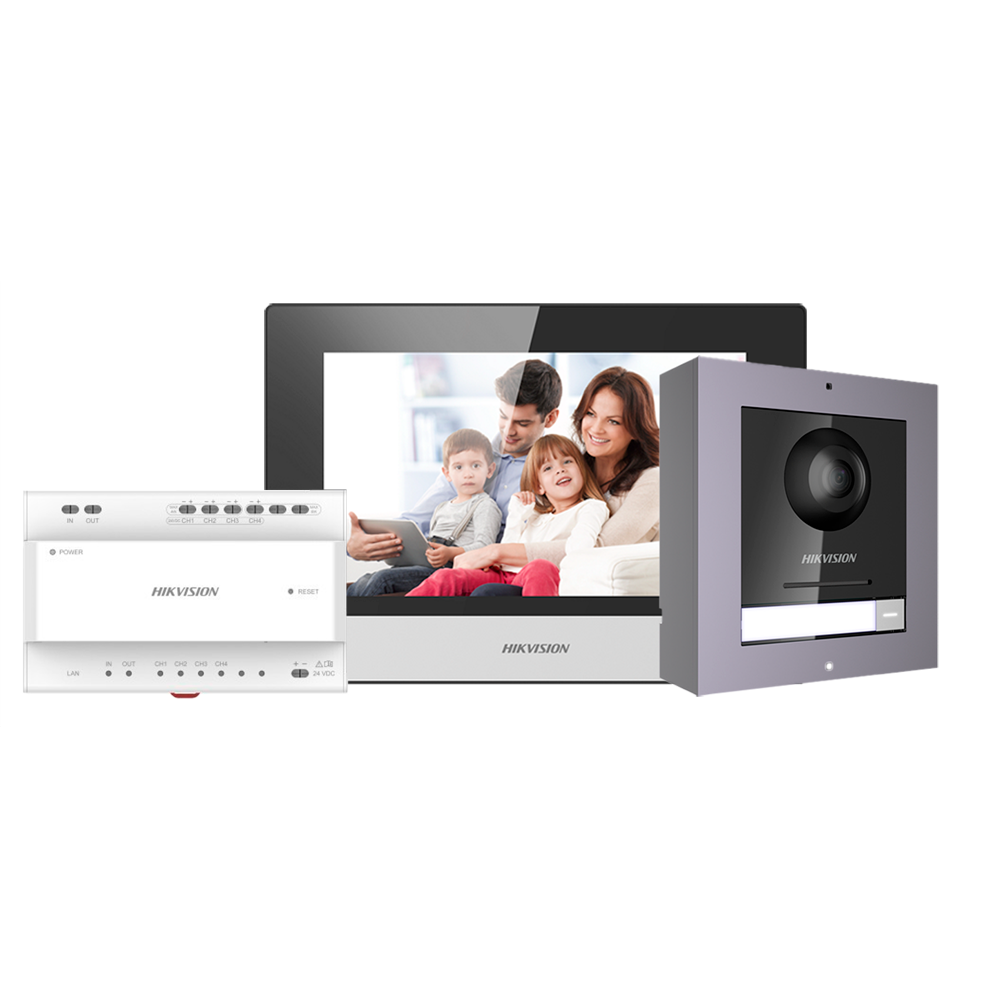Hikvision DS-KIS702Y 2-Wire IP Video Intercom Kit 1x call button - 7Inch Touch WIFI Monitor