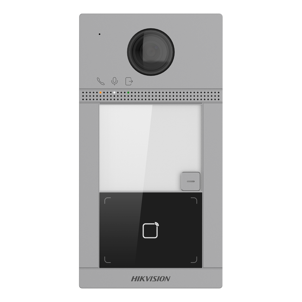 Hikvision DS-KV8113-WME1/S Villa door station Surface Aluminum 1 x Button, PoE/ 12 VDC, Mifare card WIFI - 2 relay 