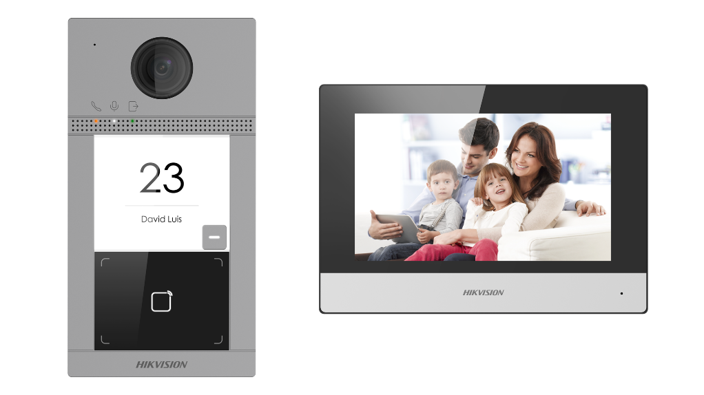 Hikvision DS-KIS604-S IP-POE video intercom kit 1x call button Surface / Flush Mount Aluminium - 7Inch Touch WIFI Monitor