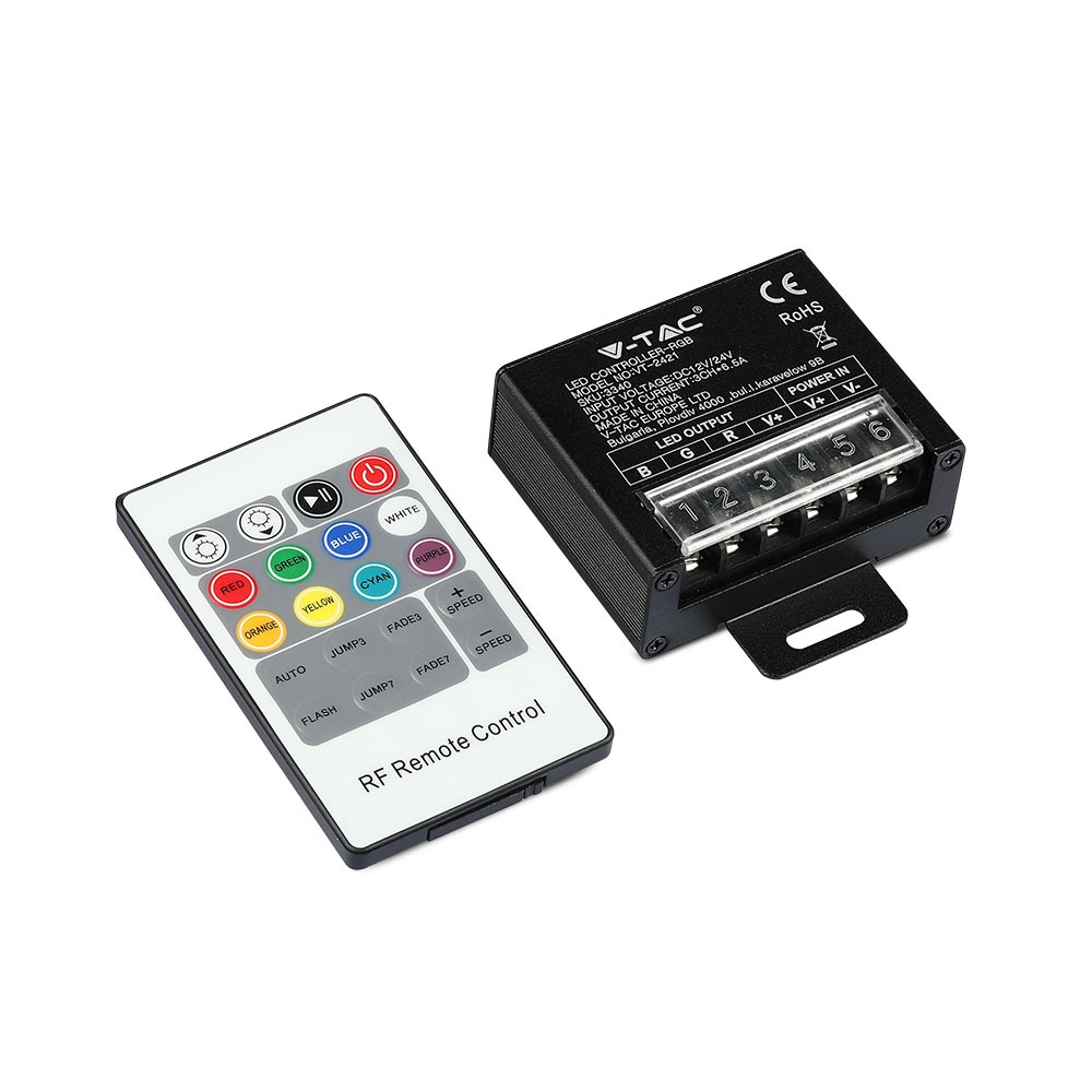 VT-2421 LED RGB CONTROLLER WITH 20 KEY RF REMOTE CONTROL-SMALL