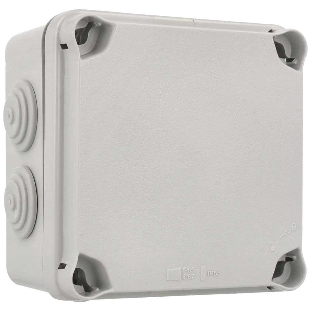 Waterdichte vierkante aansluitdoos (afmetingen: 121 x 121 x 68 mm) IP44