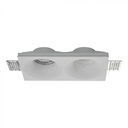 V-TAC VT-11012 Rectangular Recessed LED Spotlight Holder in Plaster for 2 GU10/GU5.3 Spotlights White