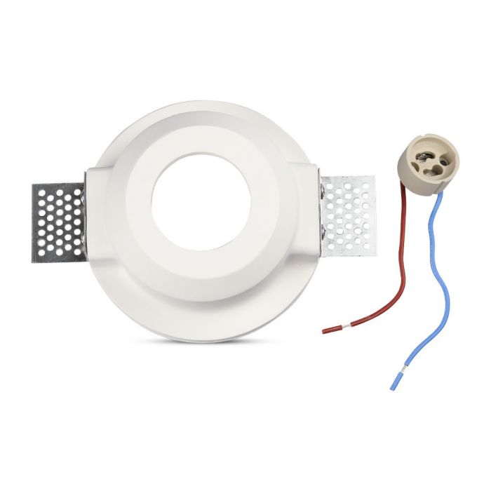 VT-801 RACCORD EN PLÂTRE GU10 AVEC VERRE DÉPOLI - ROND